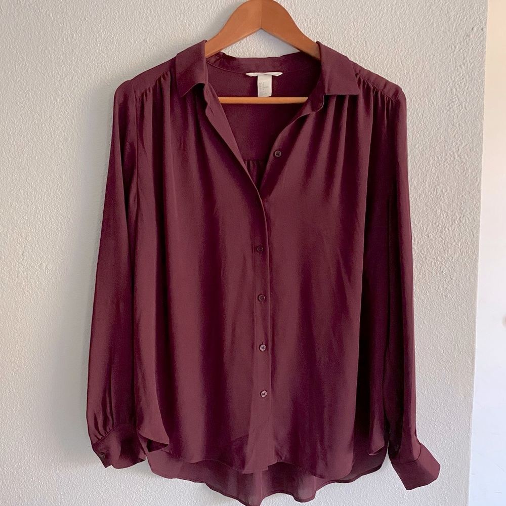H&M Button Down Chiffon Top